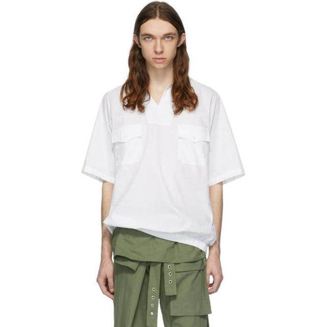 St-Henri White Sky Collared Short Sleeve Shirt