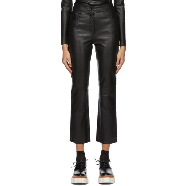 Stand Studio Black Leather Avery Trousers