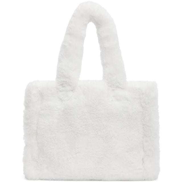 Stand Studio White Faux-Fur Small Liz Tote