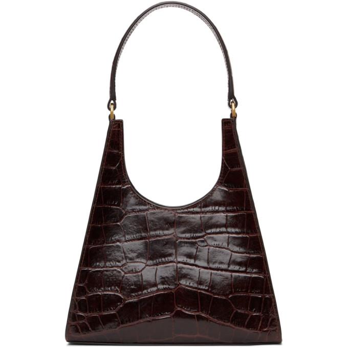 Staud Brown Croc Rey Bag