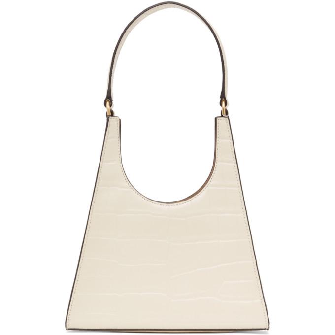 Staud Off-White Croc Rey Bag
