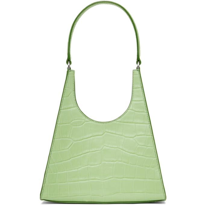 Staud SSENSE Exclusive Green Croc Rey Bag