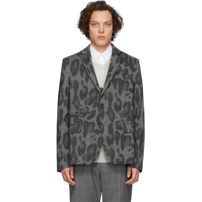 Stella McCartney Black and Grey Wool Bobby Check Blazer