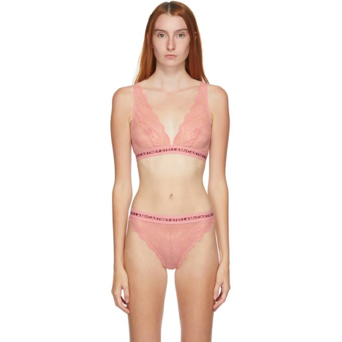 Stella McCartney Pink Whitney Popping Lace Crop Top Bra