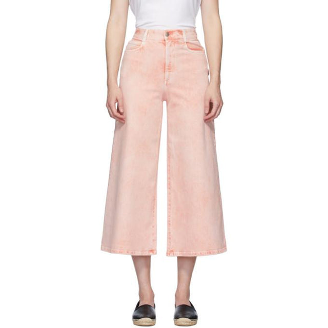 Stella McCartney Pink Wide Galaxy Wash Jeans