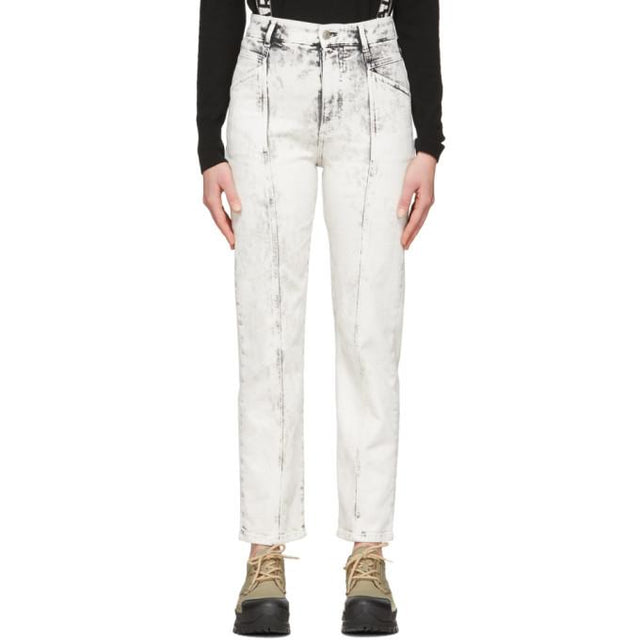 Stella McCartney White Acid Wash Galaxy Seam Front Jeans