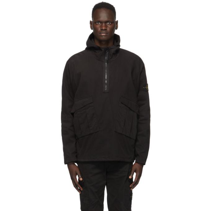 Stone Island Black Hooded Overshirt Jacket