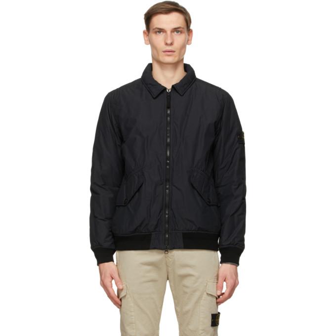 Stone Island Black Insulated Nylon Jacket