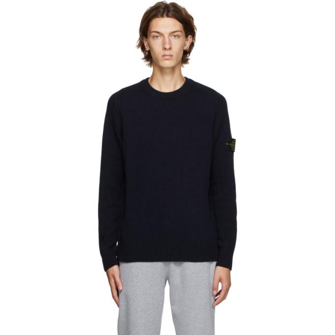 Stone Island Navy Wool Crewneck