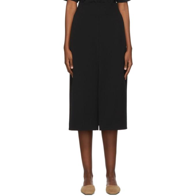 Studio Nicholson Black Tropical Wool Split Skirt