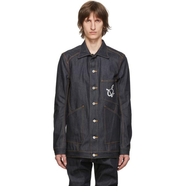 Sulvam Navy Denim Jacket