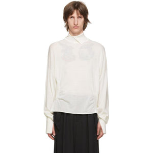 Sulvam White Wool High-Neck Sweater