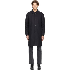 Sunflower Navy Wool Raglan Coat