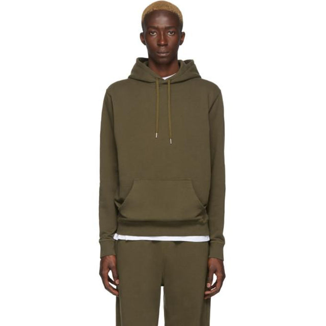 Sunspel Green Loopback Hoodie