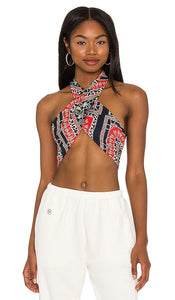superdown Alondra Halter Wrap Top in Red Superdown Alondra Halter Wrap top en rouge Superdown Alondra Halter包装上的红色