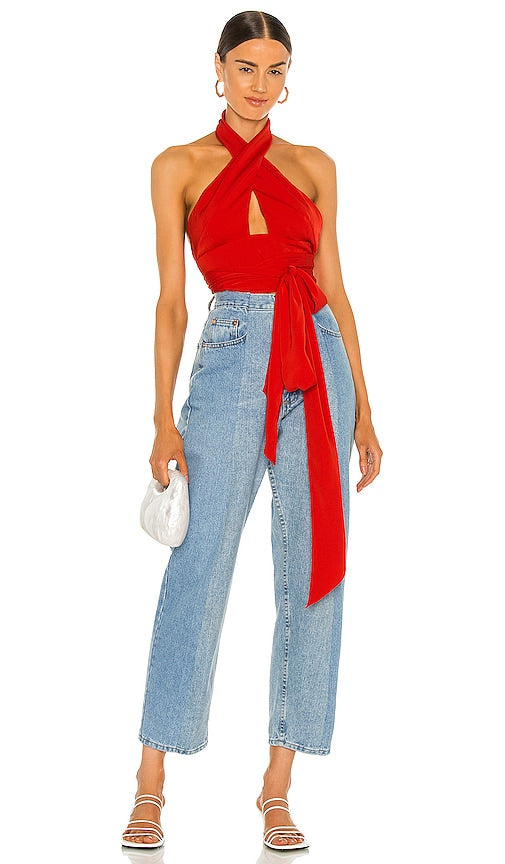 superdown Jennifer Wrap Top in Red Superdown Jennifer Wrap top en rouge Superdown Jennifer包裹红色