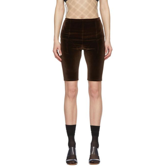 Supriya Lele Brown Velvet Cycling Shorts
