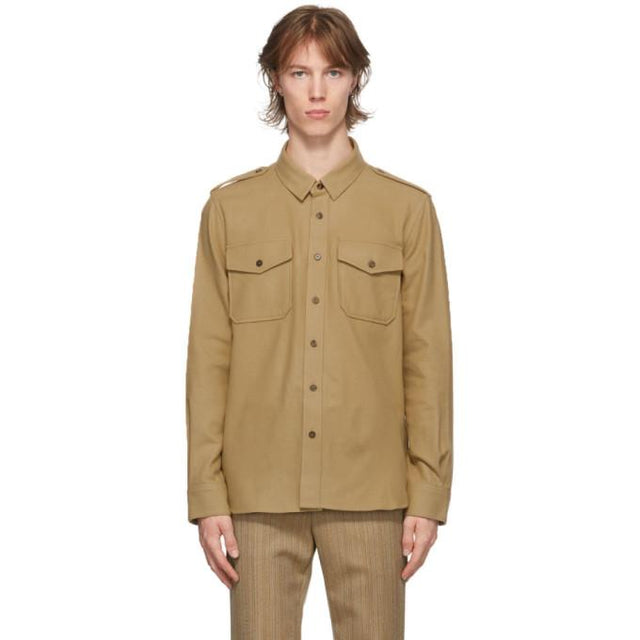 System Beige Pocket Military Shirt