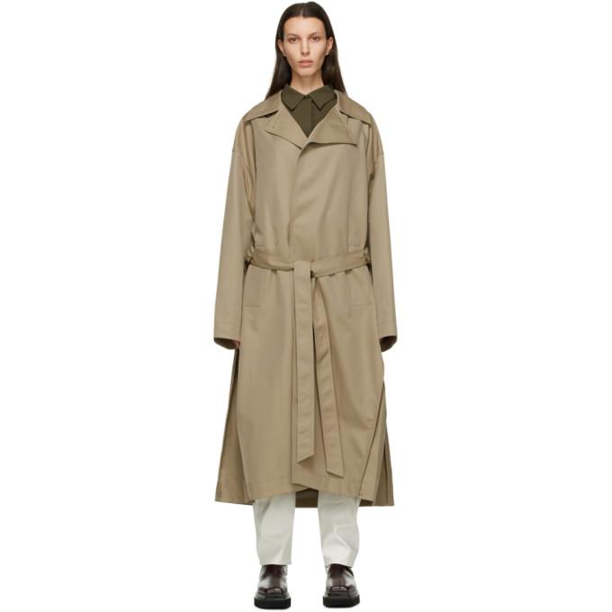 System Beige Twill Trench Coat