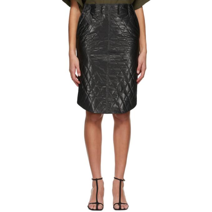 System Black Quilted Skirt