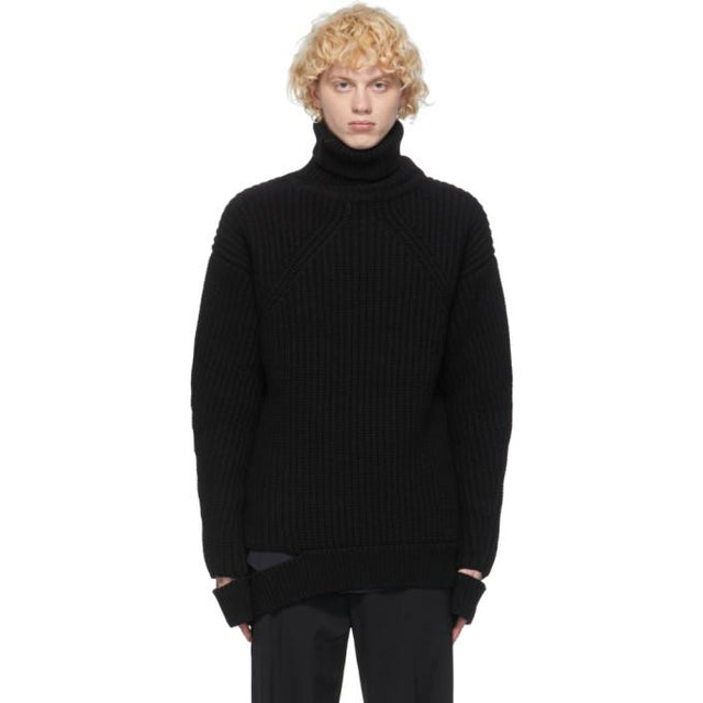 System Black Wool Turtleneck