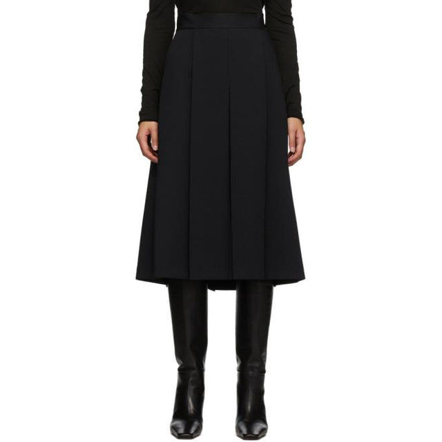 System Navy Pleated Skirt