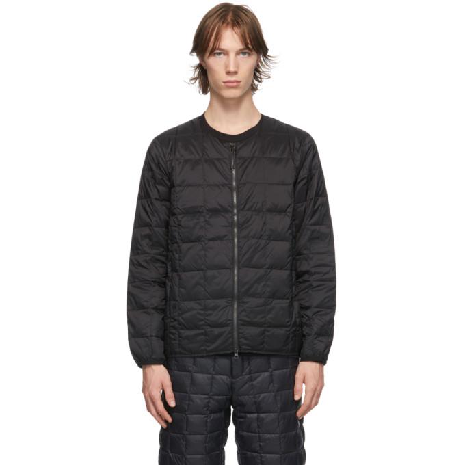 TAION Black Down Basic U-Neck Puffer Jacket