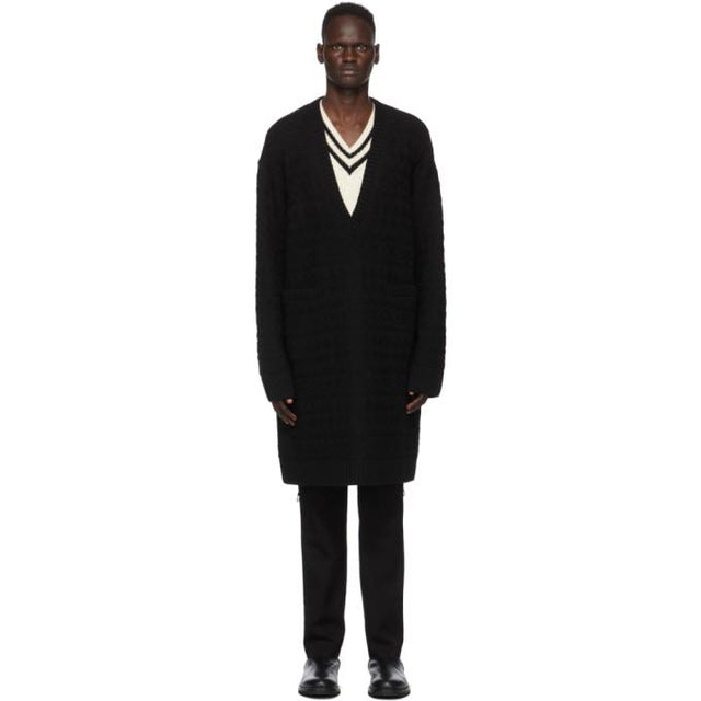 TAKAHIROMIYASHITA TheSoloist. Black Medical Fair Isle V-Neck Sweater