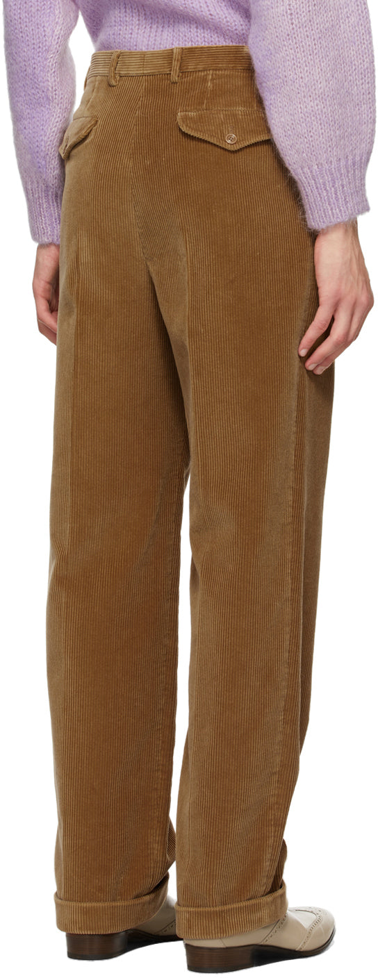 Gucci Tan Cotton Corduroy Trousers BlackSkinny