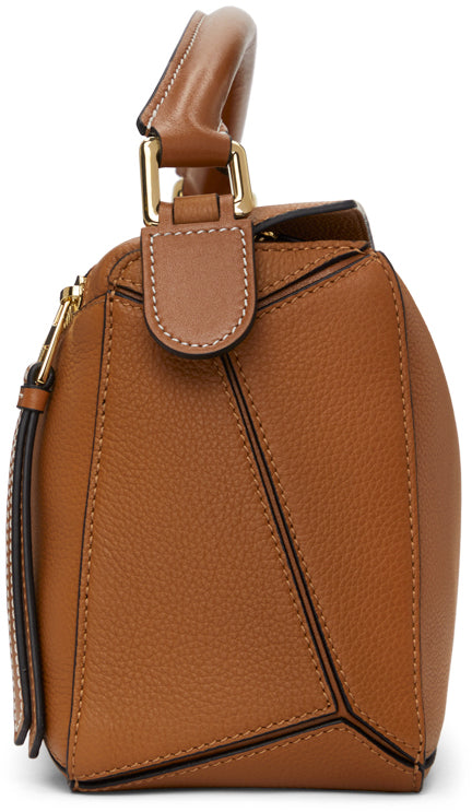 Loewe Tan Grained Small Puzzle Bag