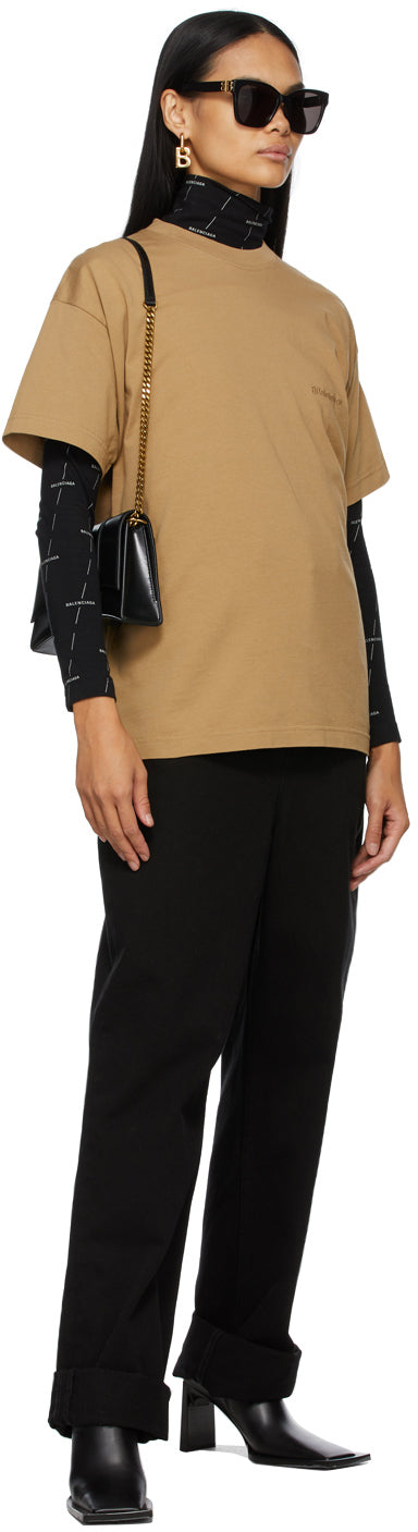 Balenciaga Tan Medium Fit T-Shirt