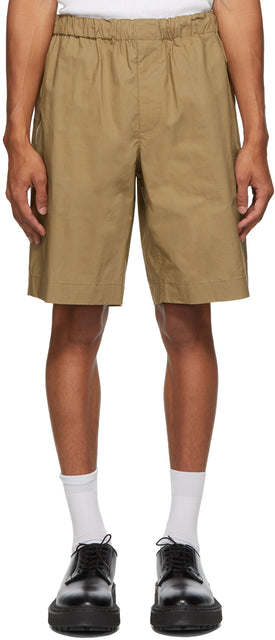 Helmut Lang Tan Pull-On Shorts - Short tiré de Helmut Lang Tan Tan - Helmut Lang Tan Pull-on Shorts.