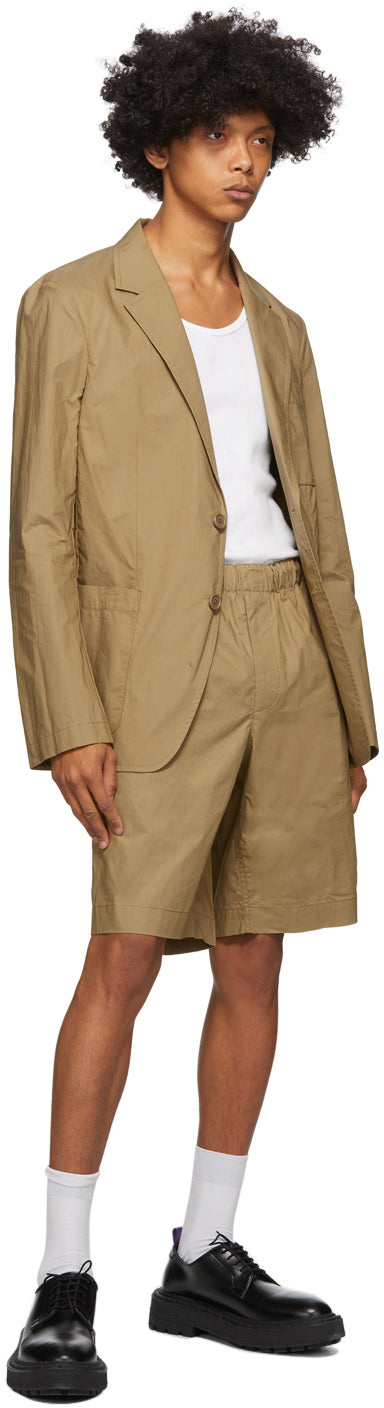Helmut Lang Tan Pull-On Shorts