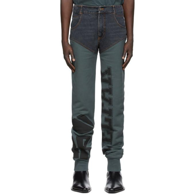 Telfar Black and Blue Sweatpant Jeans