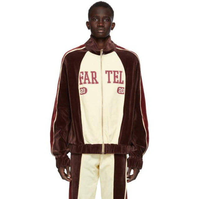 Telfar Brown and Yellow Velour Track Jacket