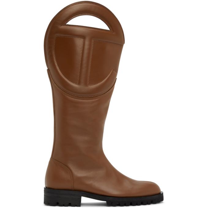 Telfar Brown Logo Boots