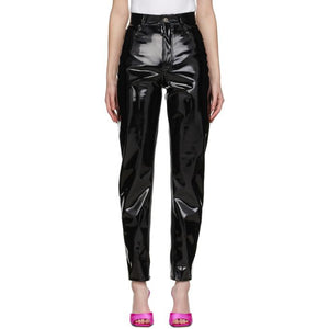 Vinyl trousers with hot sale belt loops