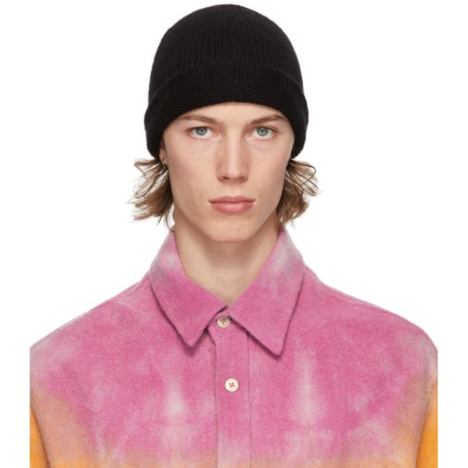 The Elder Statesman Black Cashmere Fisher Bob Beanie