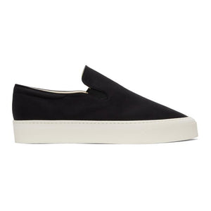 The Row Black and Off-White Dean Slip-On Sneakers
