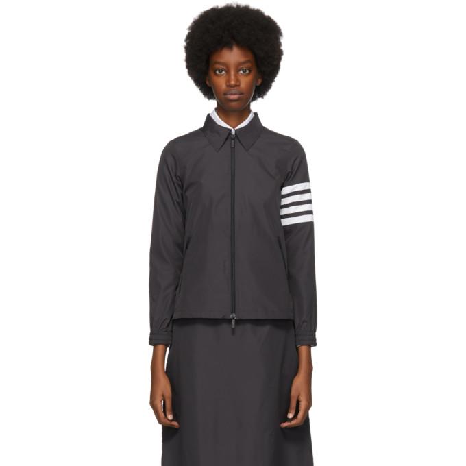 Thom Browne Black Flyweight Tech Gusset 4-Bar Windbreaker