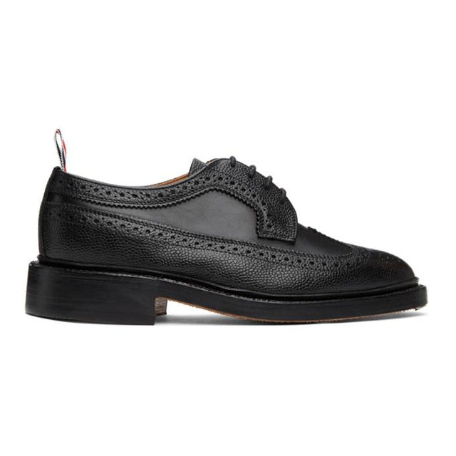 Thom Browne Black Pebble Longwing Brogues