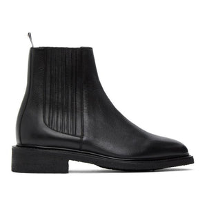 Thom Browne Black Pebbled Chelsea Boots