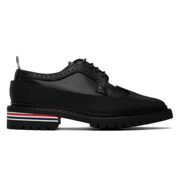 Thom Browne Black Vulcanized Longwing Brogues