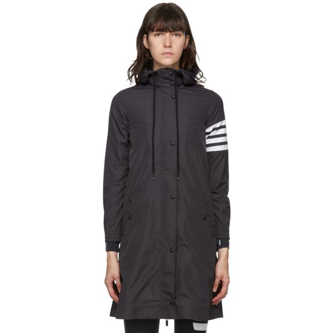 Thom Browne Grey Flyweight Tech Gusset 4-Bar Hooded Parka