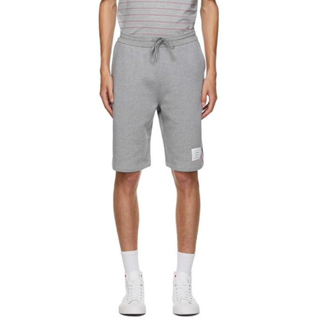 Thom Browne Grey Loopback RWB Sweat Shorts
