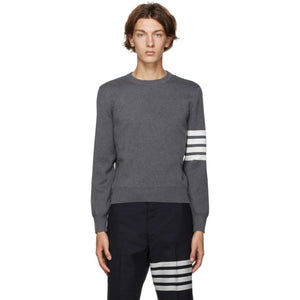 Thom Browne Grey Milano Stitch 4-Bar Sweater