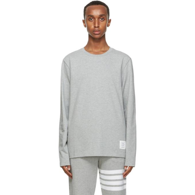 Thom Browne Grey Relaxed Fit Long Sleeve T-Shirt