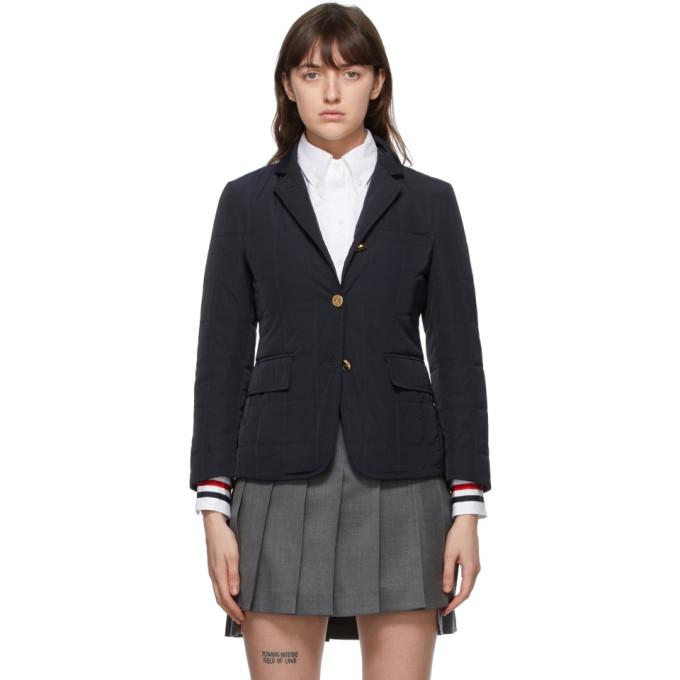 Thom Browne Navy Down Pinstripe RWB Stripe Jacket