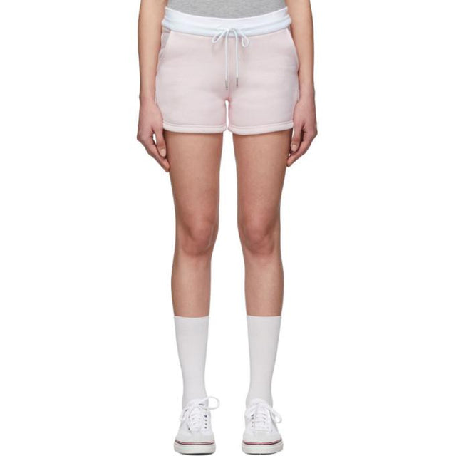 Thom Browne Pink and White Striped Shorts