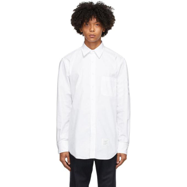 Thom Browne White Mono Oxford 4-Bar Classic Shirt